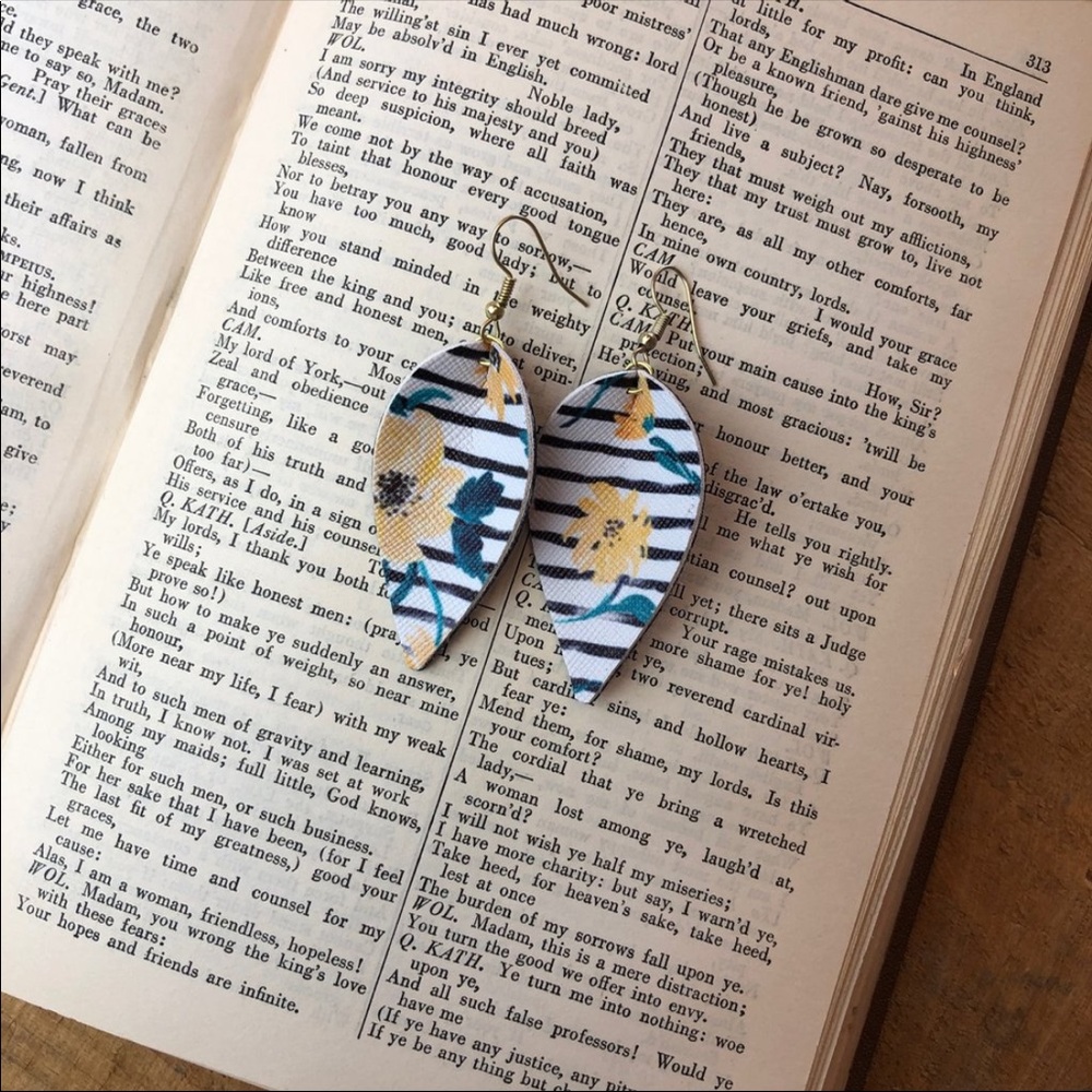 Handmade lightweight faux leather earrings.